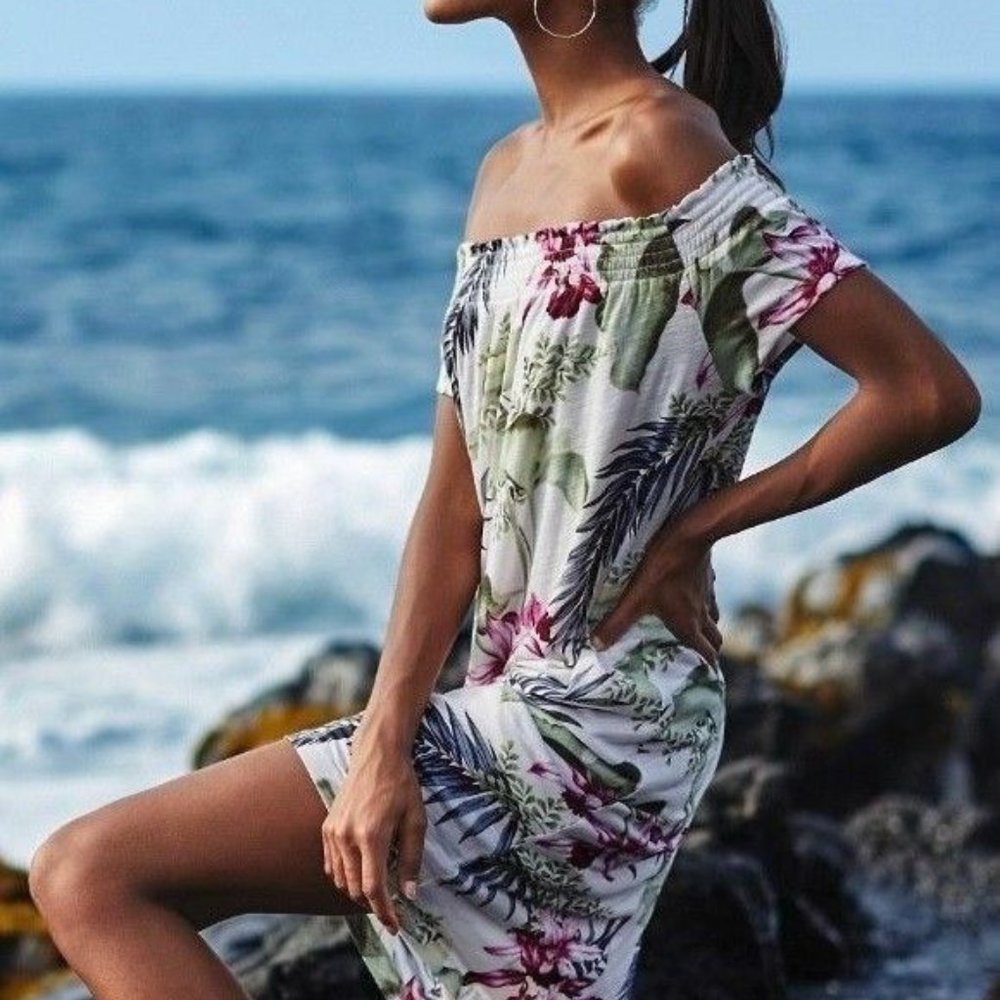 NWT  Tommy Bahama Lillium Gardens Summer Jersey Dress - Size L/G (12/14)